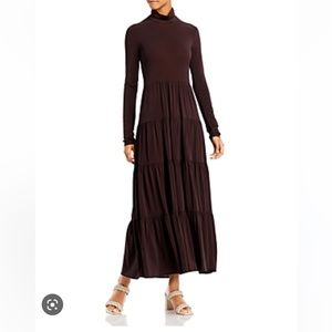 A.L.C. Corinna Maxi Dress with Open Back Brown Ganache Size XS